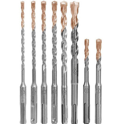 40CR Cross Tip 4 Cutters Double Flutes Copper Plating SDS Plus Hammer Drill bit for Concrete Masonry