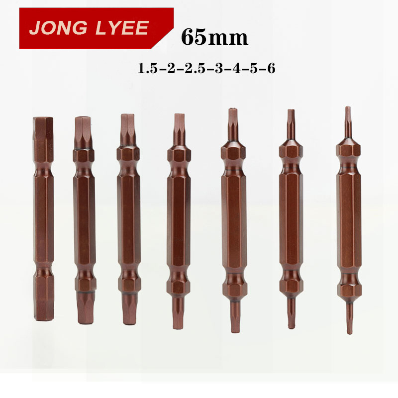 JONGLYEE double and single end 25mm 65mm Torx with hole Bits set both ballast T8 T10 T20 T25 T30 T35 T40 T50 S2 material