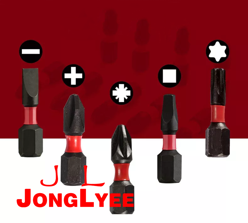 JONGLYEE S2 Double end single phosphate black surface screwdriver bits 25mm 50mm 65mm length custom PH2 PZ2 SL6 Screw Driver Bit