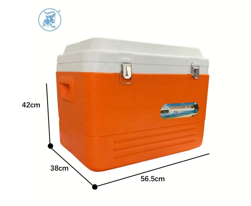 Customized Portable Leakproof PP Material 45L Ice Chest Cooler with Metal Lock for Outdoor Cans Use and Wine Cooler