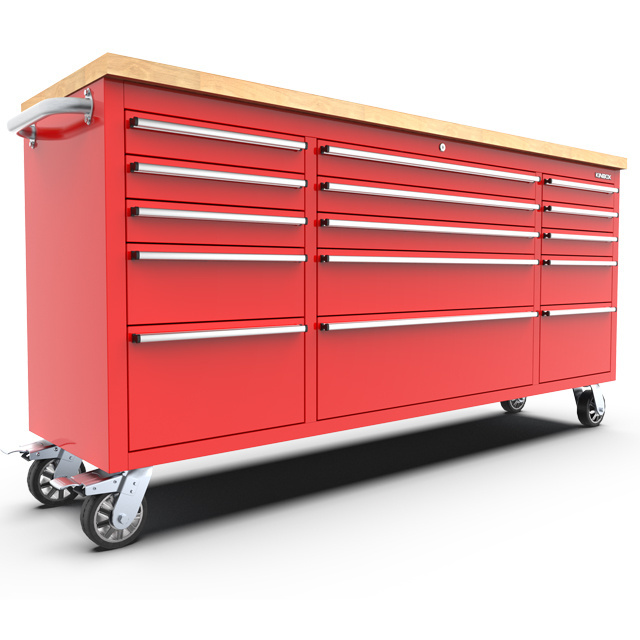 72 inch US General Tool Box with 15 Drawer Stainless Steel tool trolley