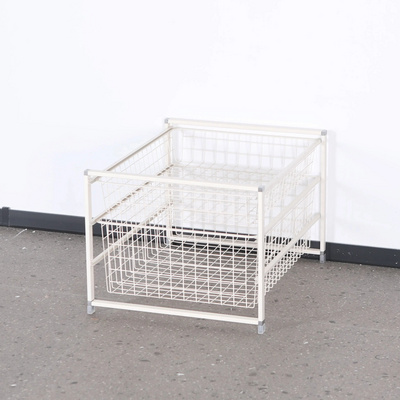 Rectangle Iron Metal Laundry Clothes Basket Multi Storey Push Basket Storage Drawer Wire Basket