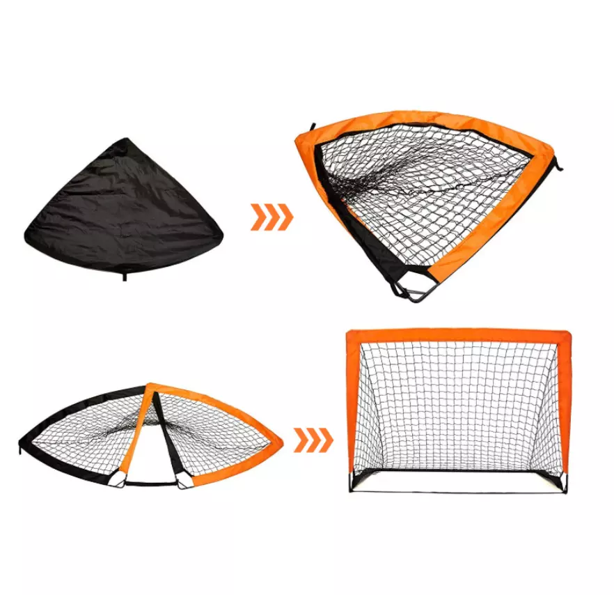 High quality outdoor kids sport toys 2 nets mini folding portable football soccer goals for sale