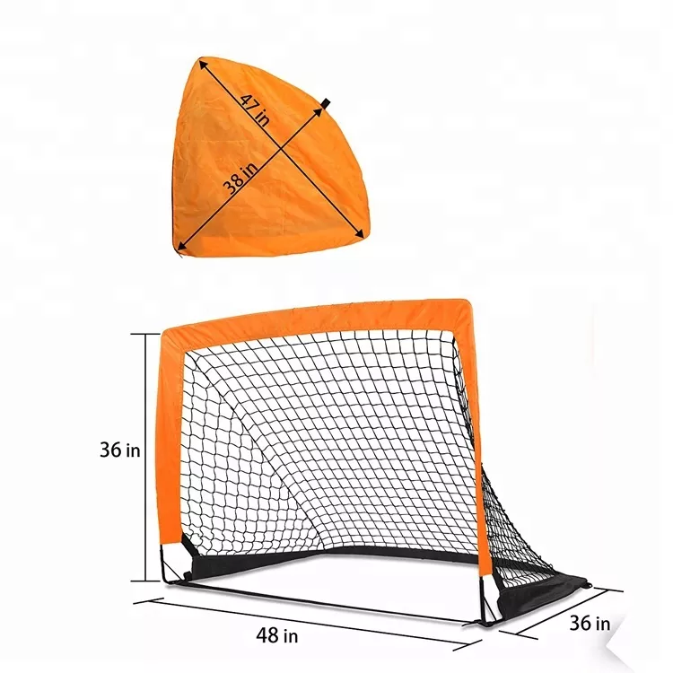 High quality outdoor kids sport toys 2 nets mini folding portable football soccer goals for sale