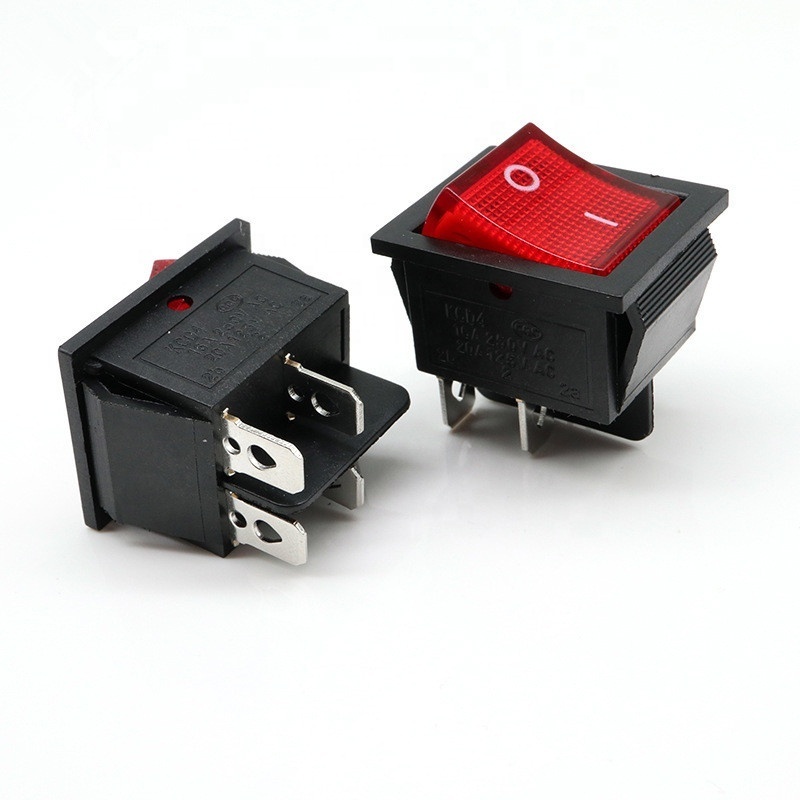 KCD4 rocker switch 4pin ON OFF KCD4-201N rocker switch with LED lamp