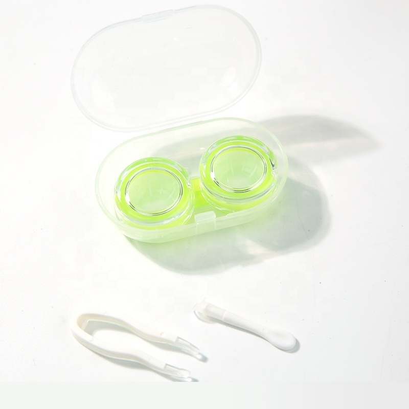 Wholesale Colored Contact lenses plastic case box customized transparent contact lens case travel kit