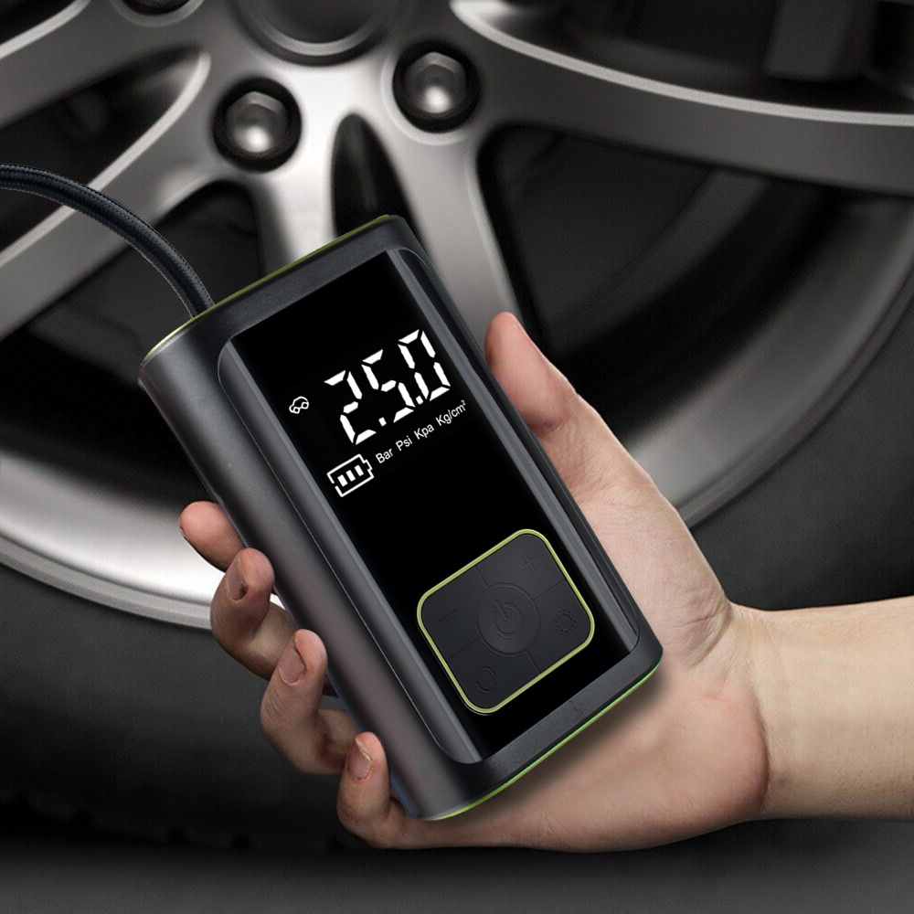 Cordless car electric air pump for car tires rechargeable Wireless digital mini portable battery compressor tire inflators