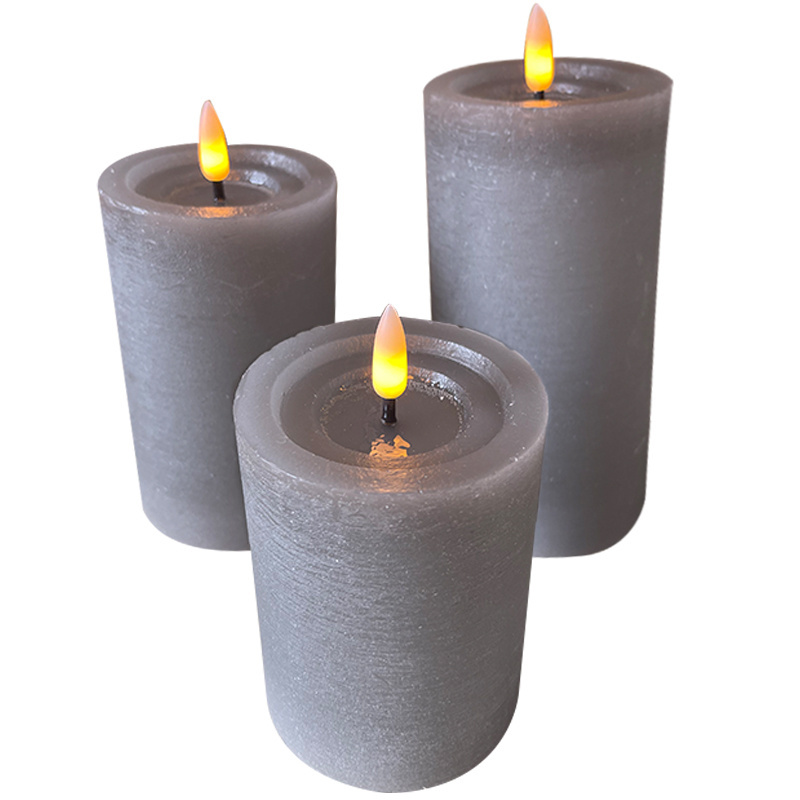 KSWING Grey Wax LED Candle Light Flameless 4