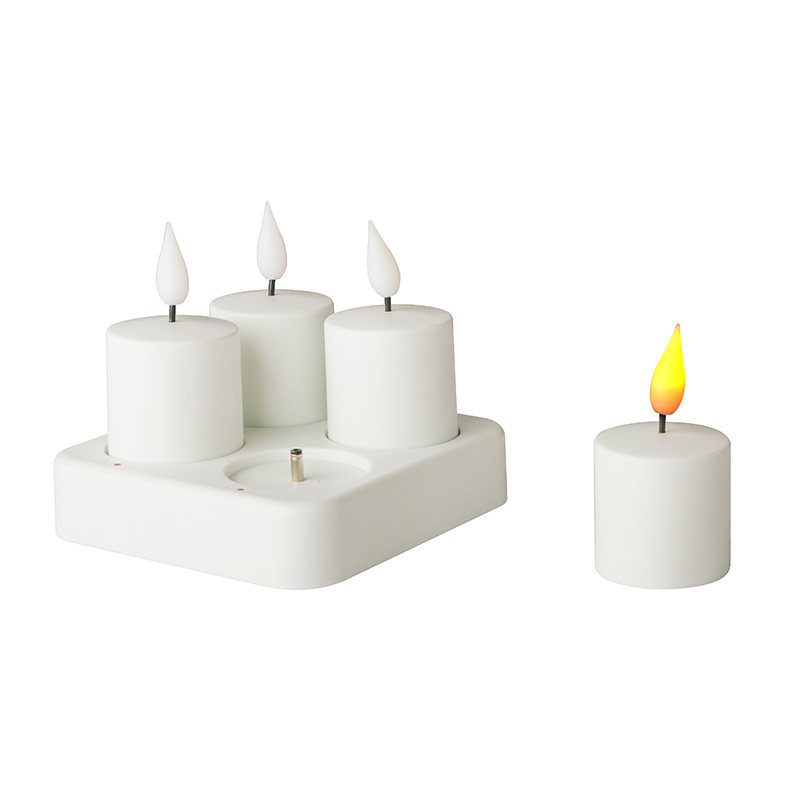 KSWING White Plastic Rechargeable Candle Lights Electronic Candle LED Flameless Candle LED tea light for Home Decoration