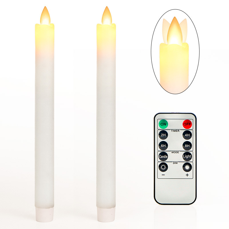 KSWING Moving Wick Electric led  flameless battery operated taper candles with swinging flame