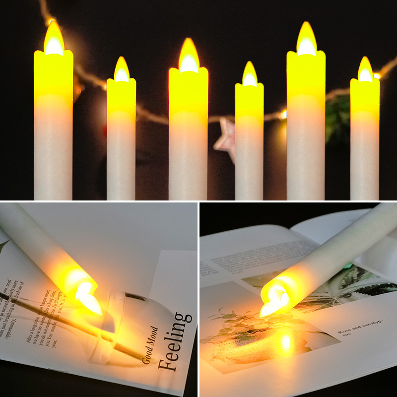 KSWING Moving Wick Electric led  flameless battery operated taper candles with swinging flame