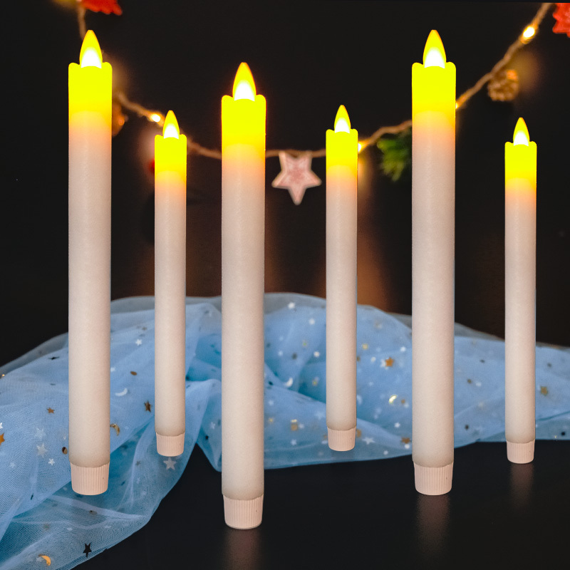 KSWING Moving Wick Electric led  flameless battery operated taper candles with swinging flame