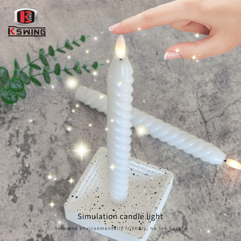 KSWING LED Flameless Taper Candles with Timer Battery Operated Flickering Window Candle Lights