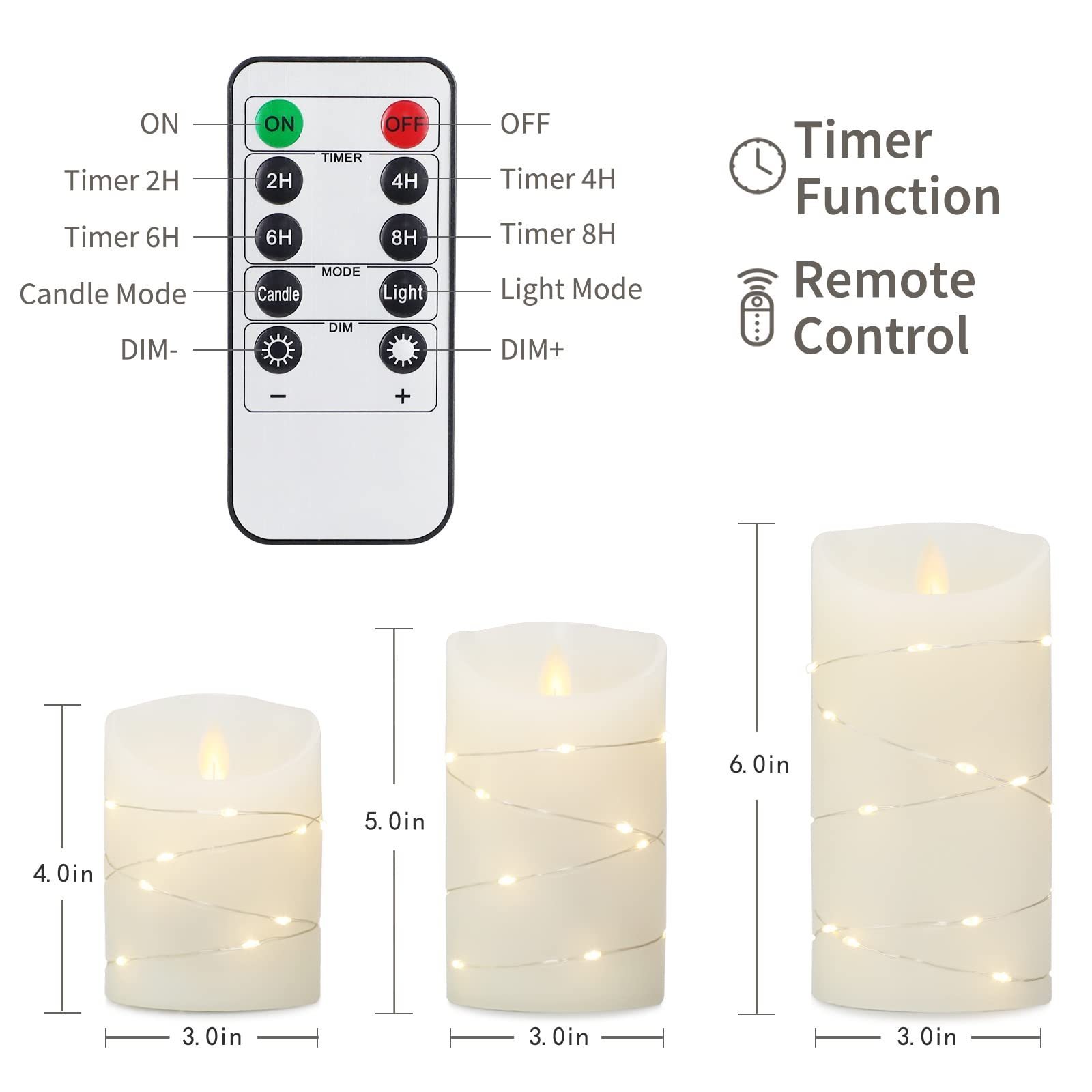 KSWING White Plastic Rechargeable Candle Lights Electronic Tea light LED Flameless Candle LED  for Home Decoration