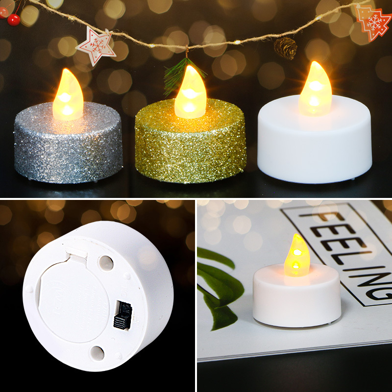 KSWING Wholesale Christmas Battery Operated Electric Flameless Plastic Mini Candles LED Tea Light