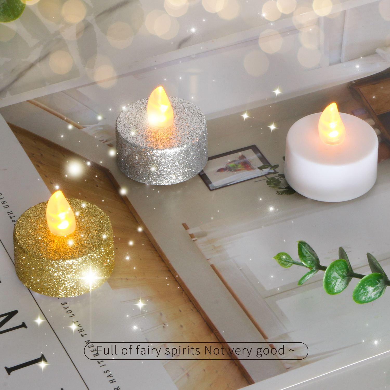 KSWING Wholesale Christmas Battery Operated Electric Flameless Plastic Mini Candles LED Tea Light