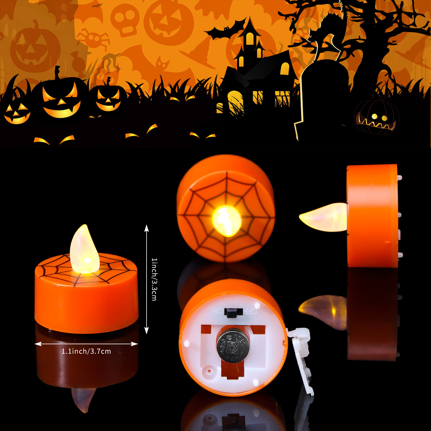 KSWING halloween decoration plastic candles Holiday Decor led candle tea light