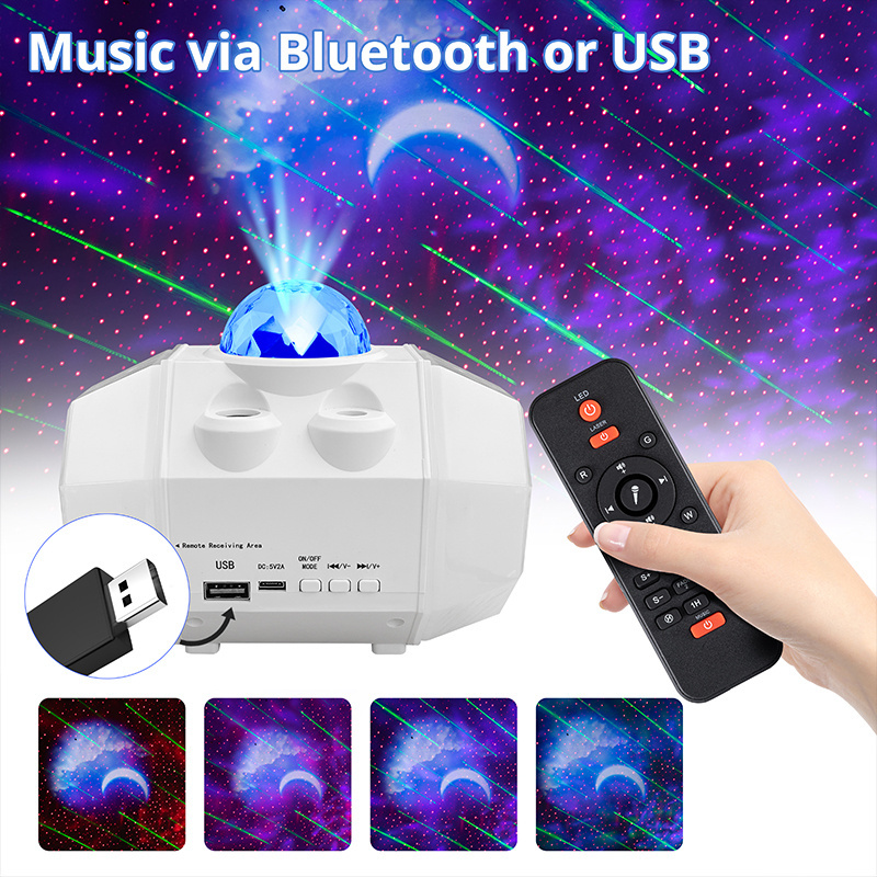 KSWING New Room USB Star Purple Laser Led Starry Sky Night Light Projector Galaxy Lamp kid night light home decor