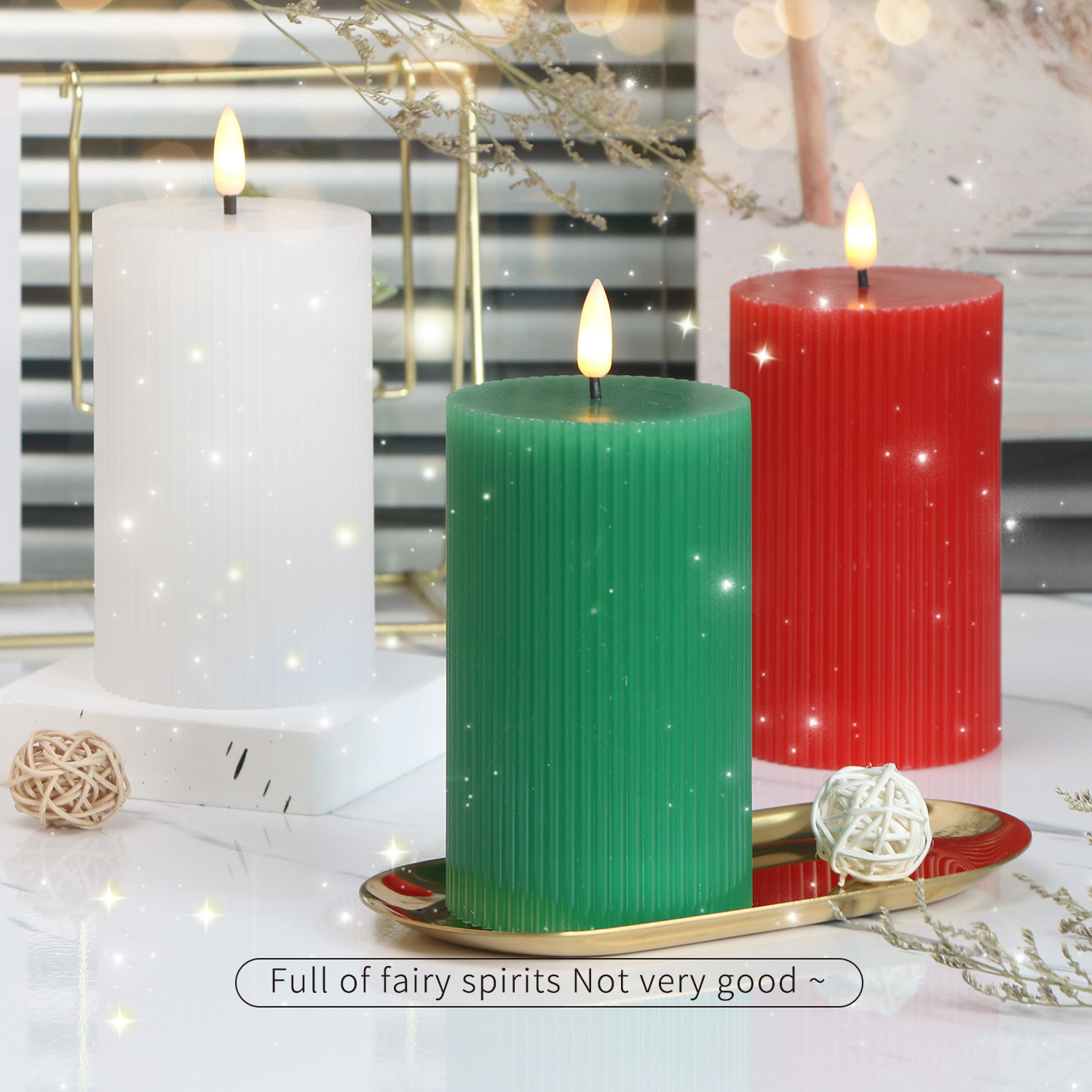 KSWING LED Flameless Candles Real Wax LED Candles Warm Color Flickering Light for Festival Wedding Home Party