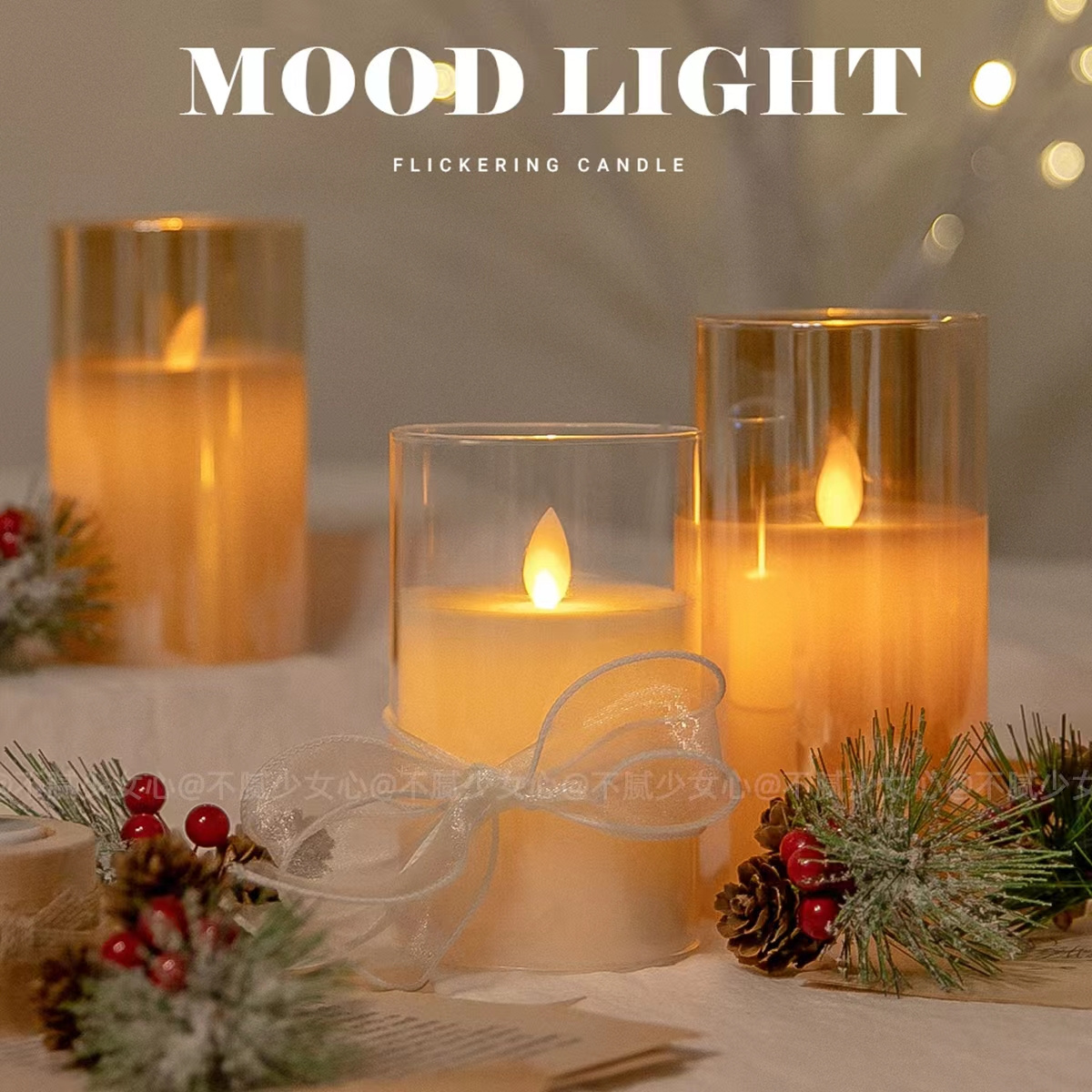 KSWING Glass Battery Operated LED Pillar Flameless Candles with Remote and Timer, Real Wax Candles Warm Color for home decor