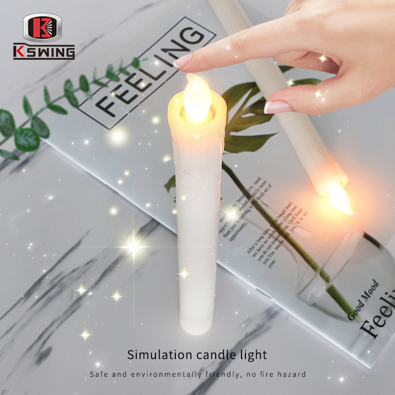 KSWING LED Flameless Taper Candles with Remote Timer Battery room decor tea light