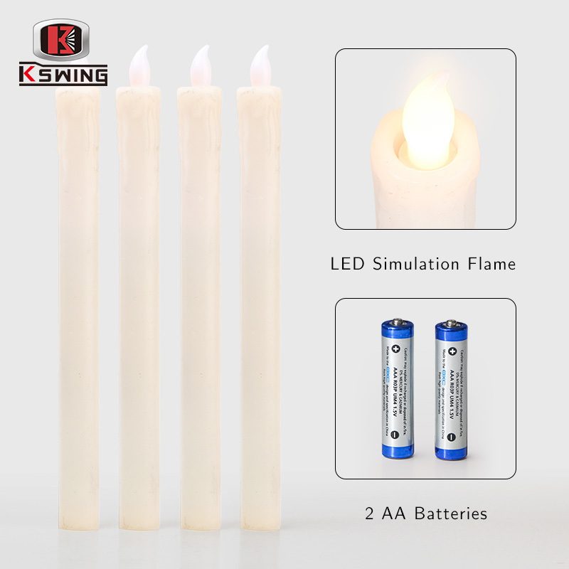 KSWING LED Flameless Taper Candles with Remote Timer Battery room decor tea light