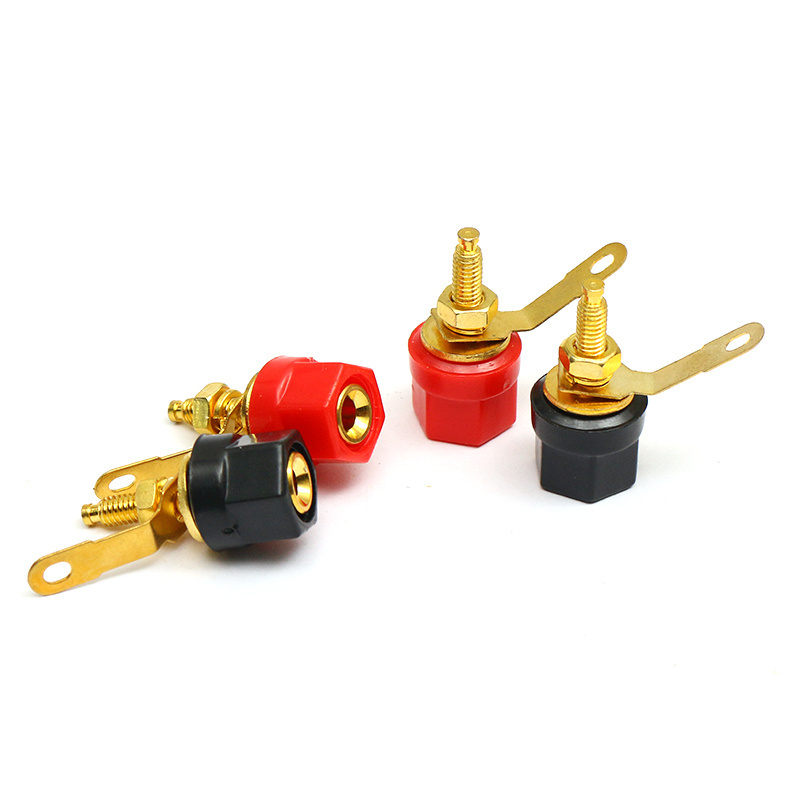 Wholesale  high quality 4mm banana socket wiring terminals Copper gold-plated speaker audio binding post