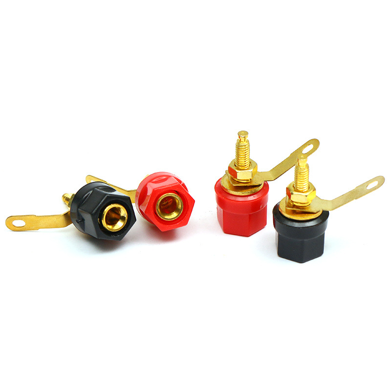 Wholesale  high quality 4mm banana socket wiring terminals Copper gold-plated speaker audio binding post