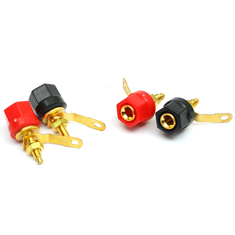 Wholesale  high quality 4mm banana socket wiring terminals Copper gold-plated speaker audio binding post