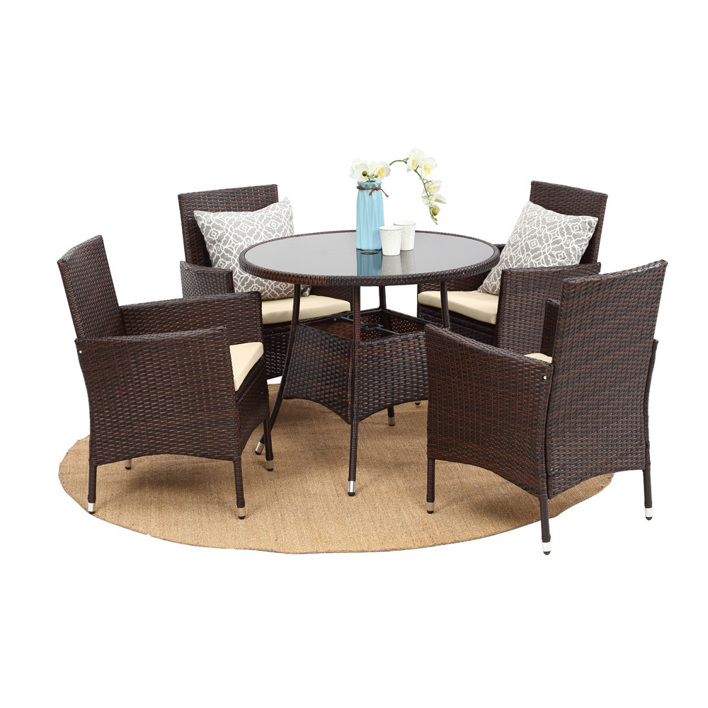 All-weather Patio Classic Item Wicker Chairs Sofa Table Set with Armrest Outdoor Furniture