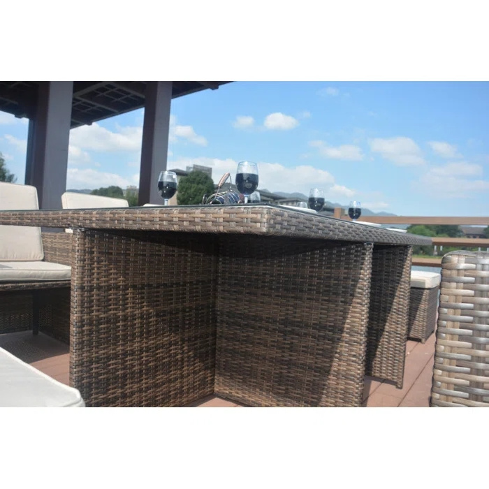 High Quality Rattan Cube Set for 10 Person Outdoor Wicker Patio Furniture with Competitive Price