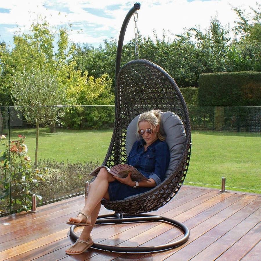 Premium Garden Wicker Hanging Rattan Egg Swing Chair