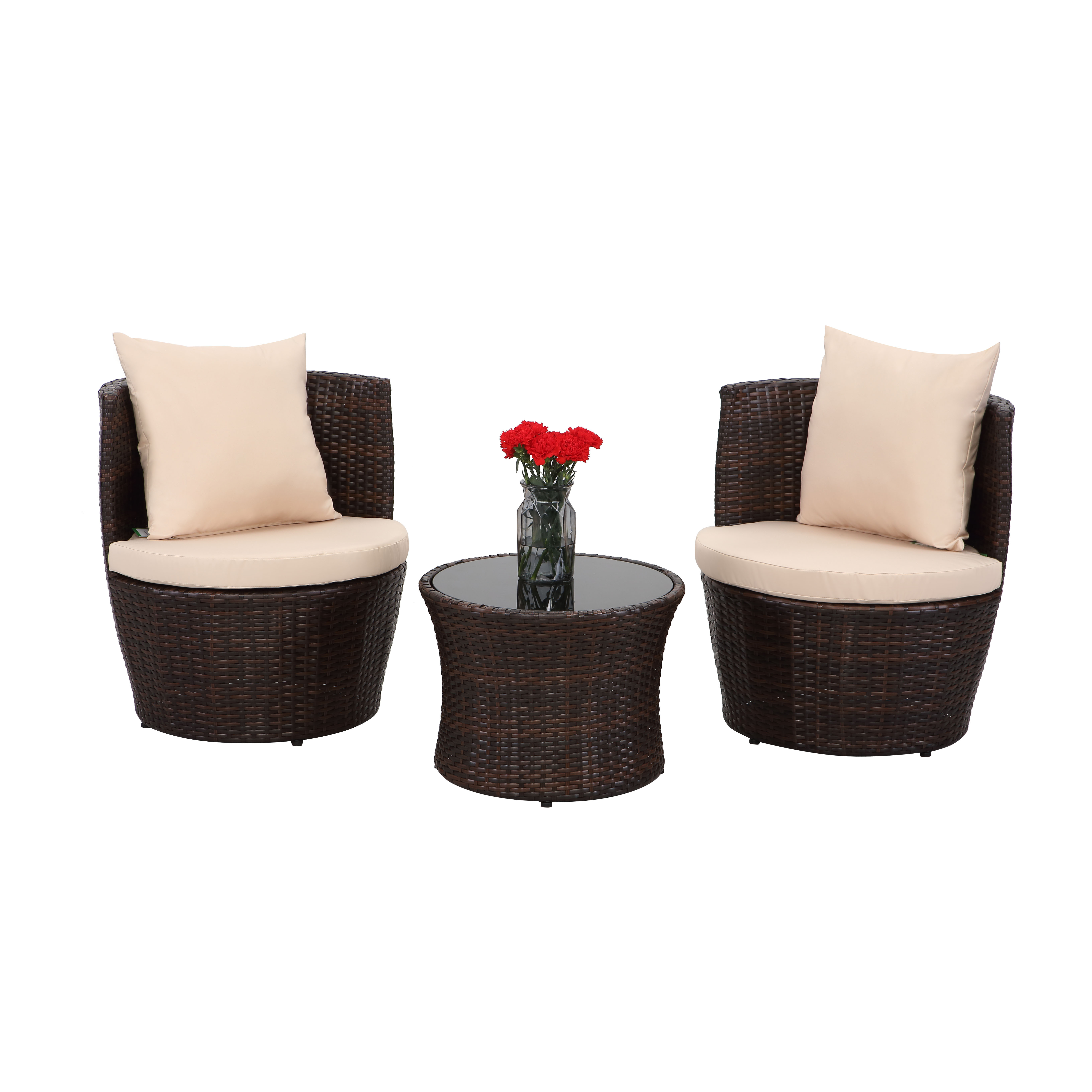 Wholesale Patio Stack Furniture Sofa One Set Sofa and Coffee Table Set 2021 Garden Leisure Outdoor Furniture Rattan / Wicker