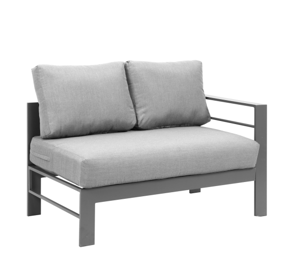 All-weather Modern Metal Frame Sectional Aluminum Dark Grey Sofa Set Outdoor Furniture