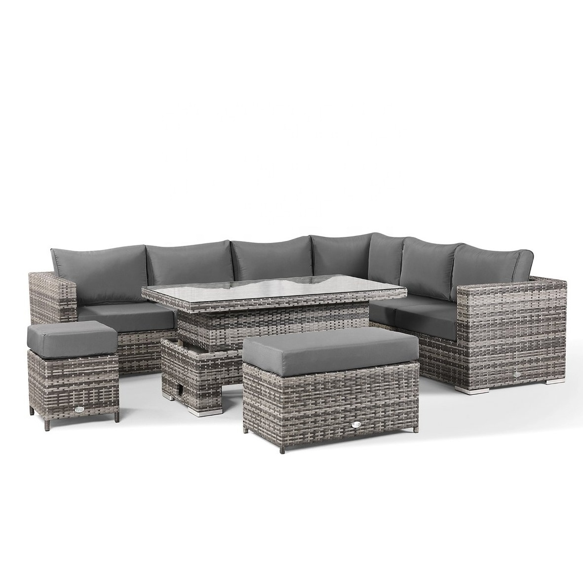 New Arrival Corner Sofa with Rising Table, Bench and Stool for Leisure Garden Outdoor Furniture Garden Set Rattan / Wicker