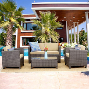 4pcs Leisure KD Design Garden Sets Outdoor Rattan Furniture