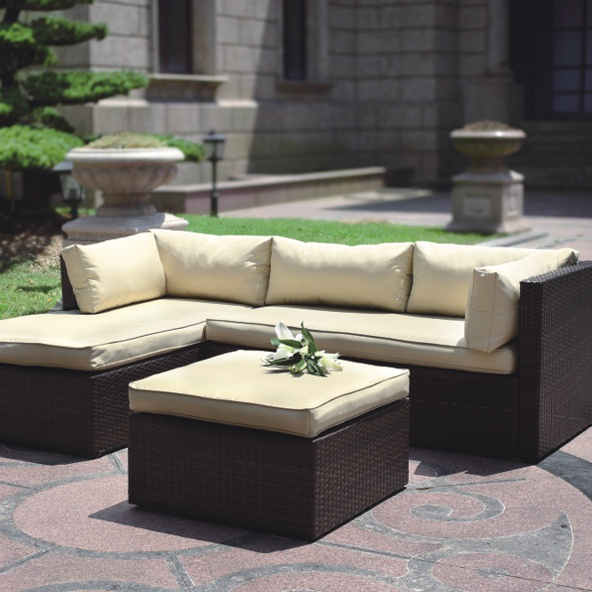 Sectional Garden Sets Patio Cream Color Cushion Specific Design Rattan Home Outdoor Furniture Sofa Set