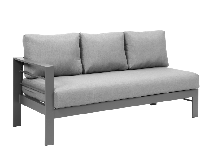 All-weather Modern Metal Frame Sectional Aluminum Dark Grey Sofa Set Outdoor Furniture