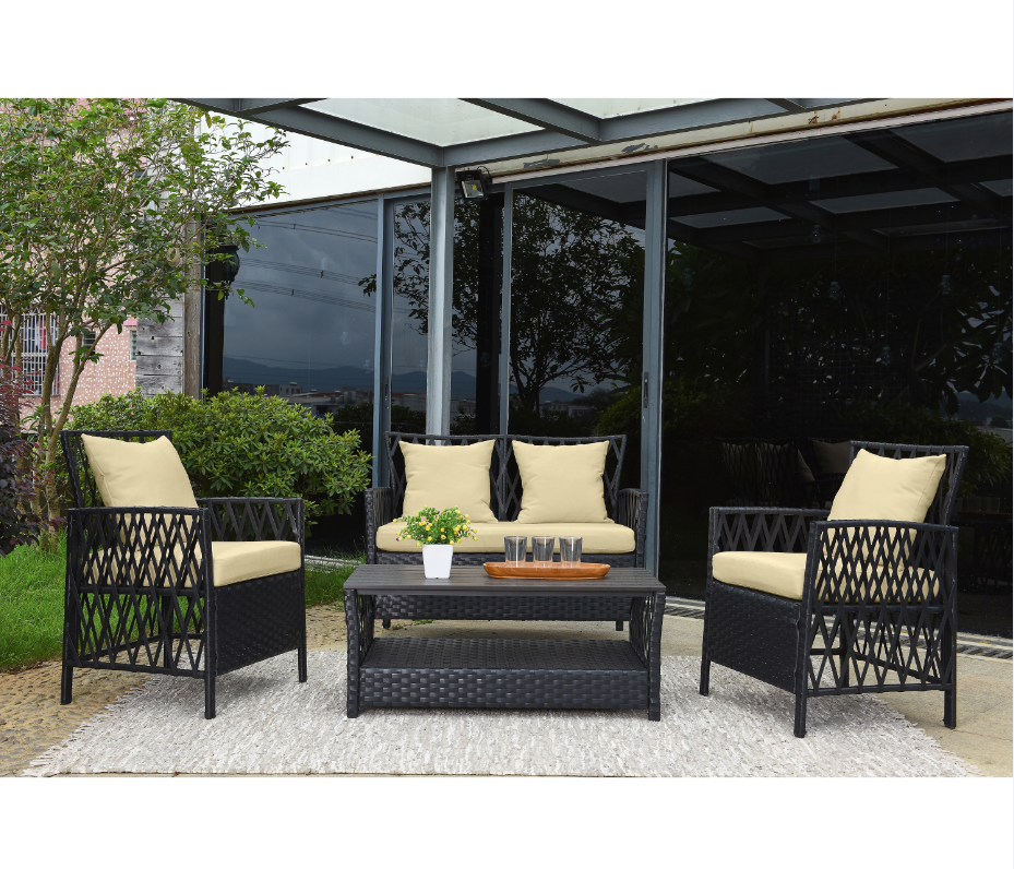 outdoor 4 pcs wicker furniture