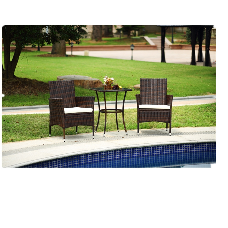 4 PC Rattan Patio Furniture Set Sofa Wicker Conversation Set Modern 2 Years Garden Lawn Pool Backyard Outdoor