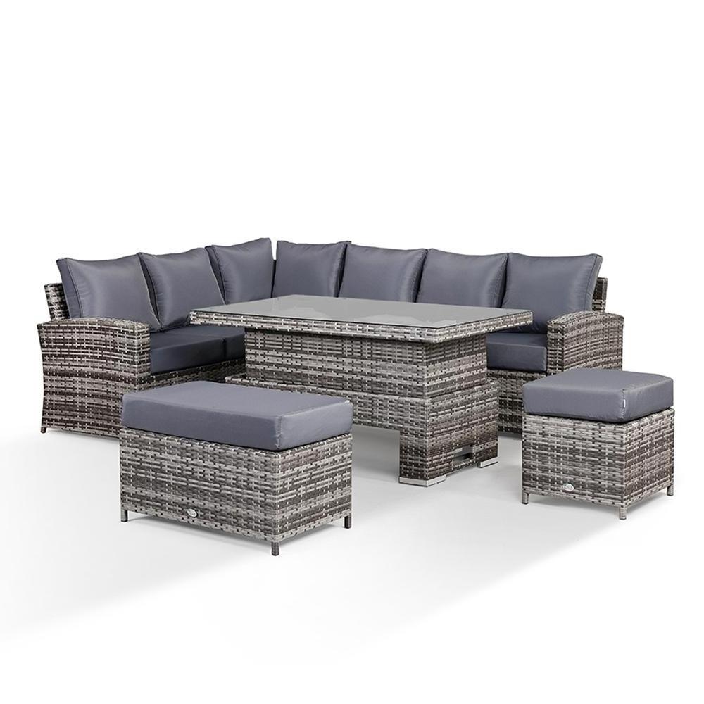 New Arrival Corner Sofa with Rising Table, Bench and Stool for Leisure Garden Outdoor Furniture Garden Set Rattan / Wicker