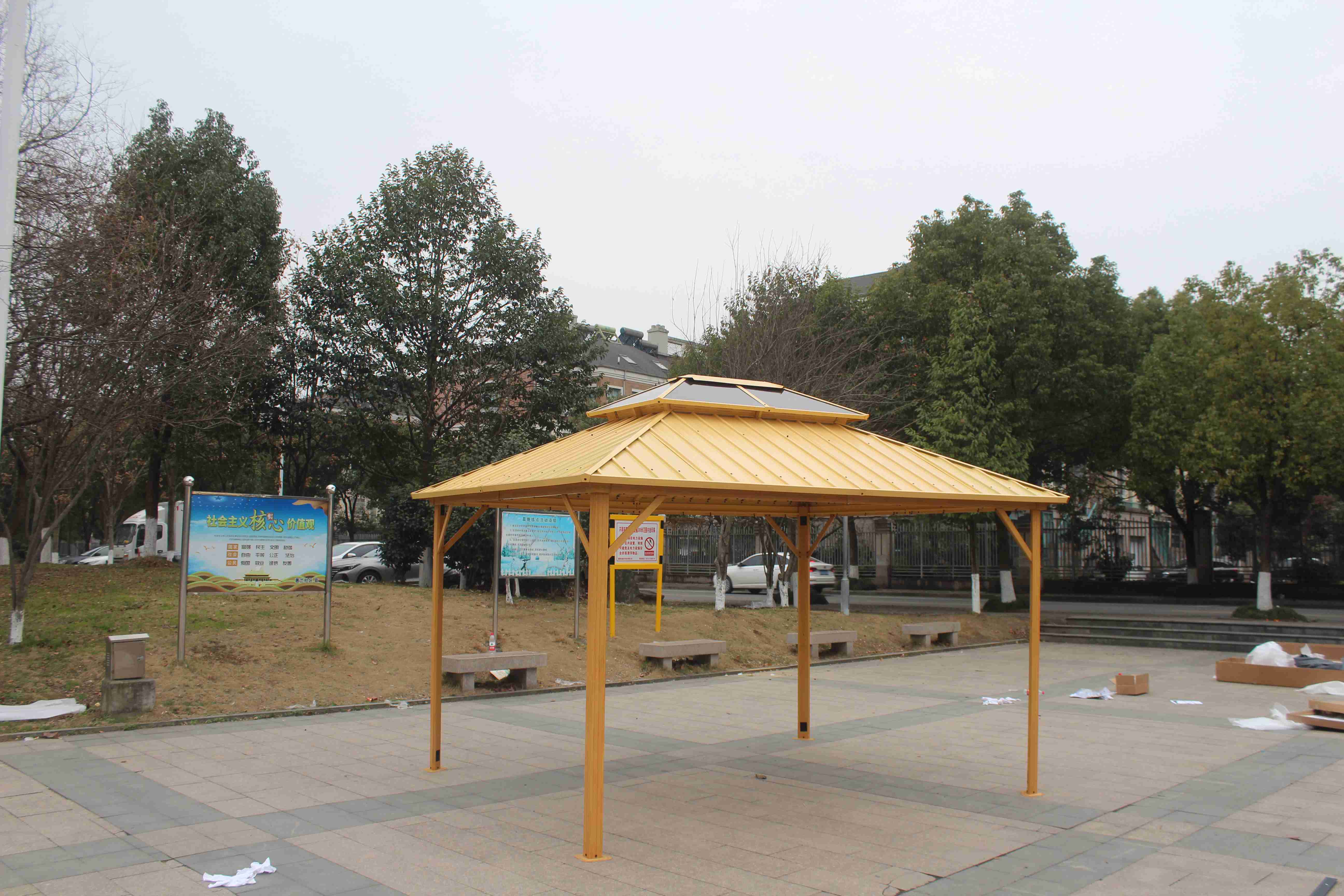 KOZEN factory Aluminum Gazebo Kits Ventilated Roof Design Very Sturdy Aluminum Gazebo Having overseas warehouses