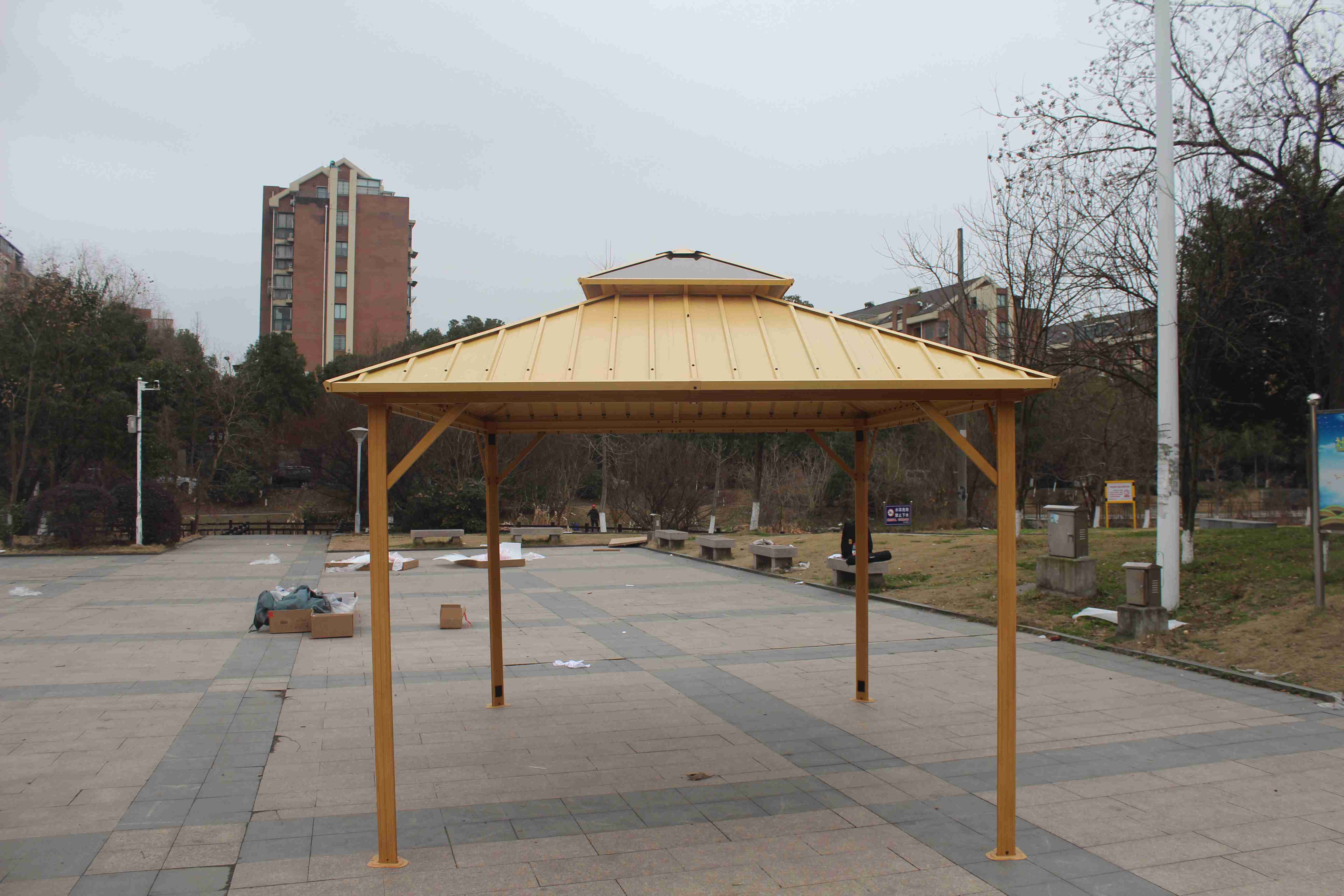 KOZEN factory Aluminum Gazebo Kits Ventilated Roof Design Very Sturdy Aluminum Gazebo Having overseas warehouses