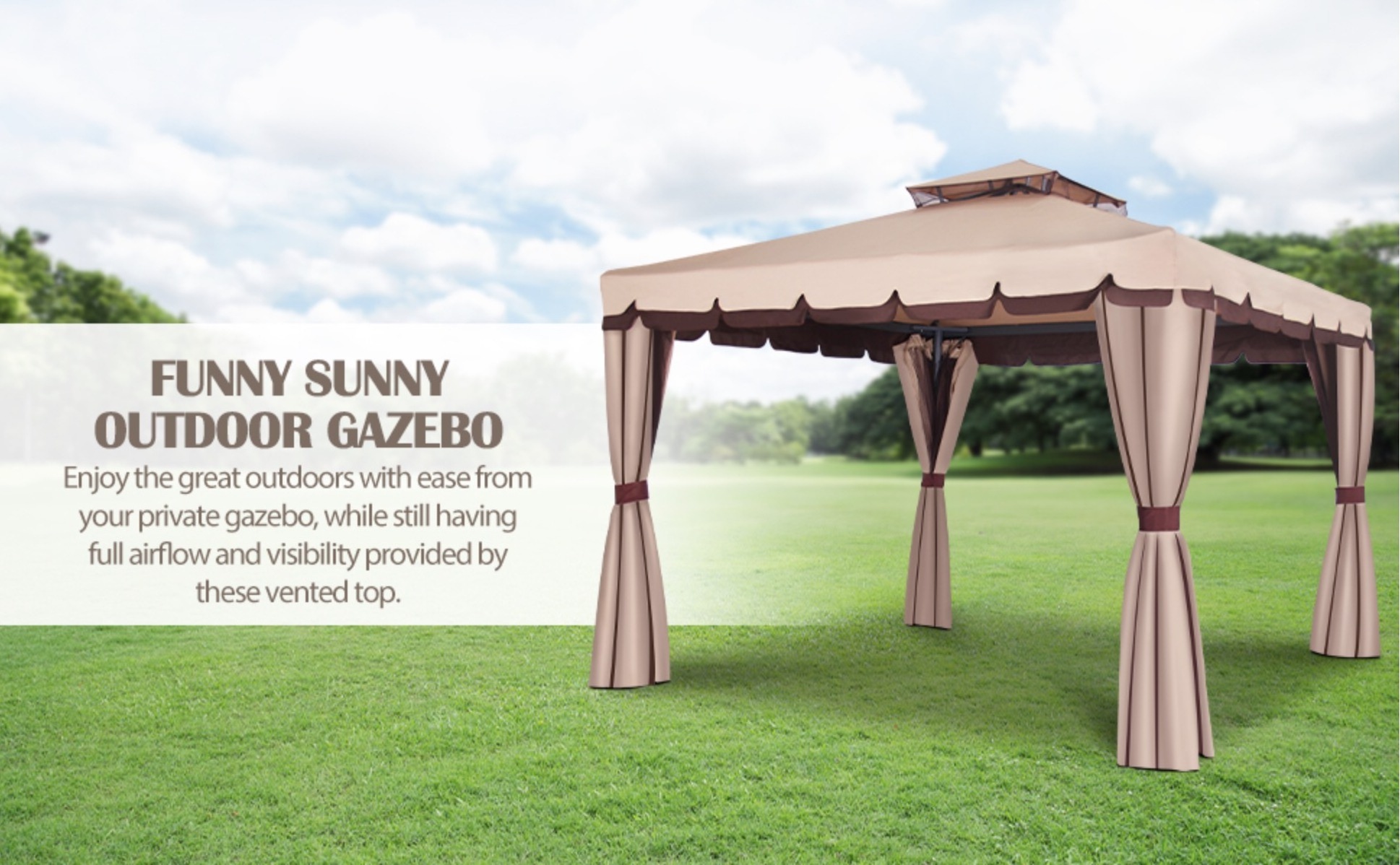 1 Piece Can Be Shipped Wooden Marble Luxury Metal Pavilion Market Gazebo Outdoor Frame