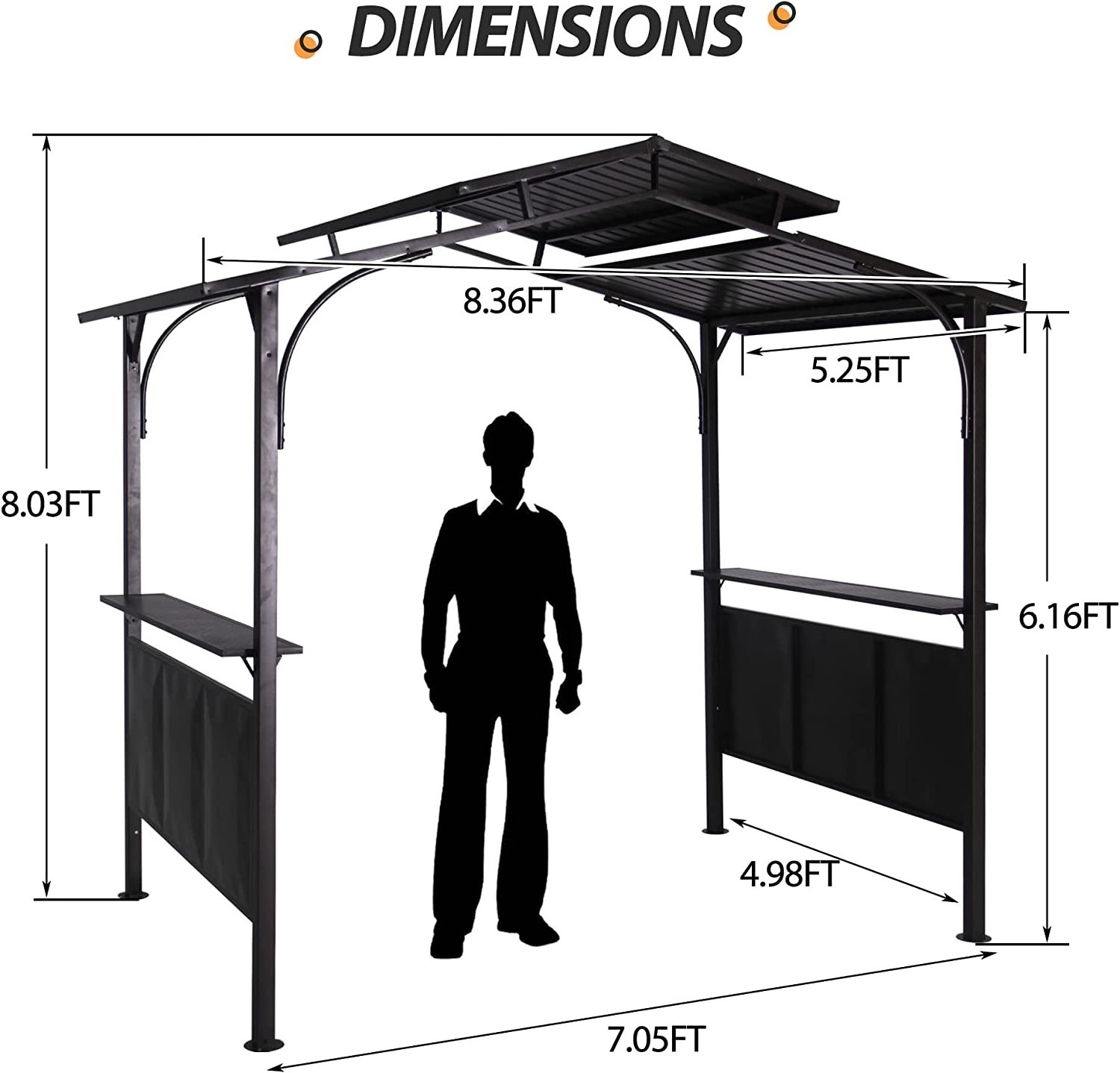 kozen Gazebo Party Tent Outdoor Canopy Garden Sun Shade Gazebo Tent Patio Garden Gazebo with Gauze