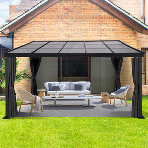 Kozen 10*13ft.Wall Mount Gazebo Outdoor Pergola Polycarbonate Gazebo with Water-Resistant and UV-Fighting Panels Canopy