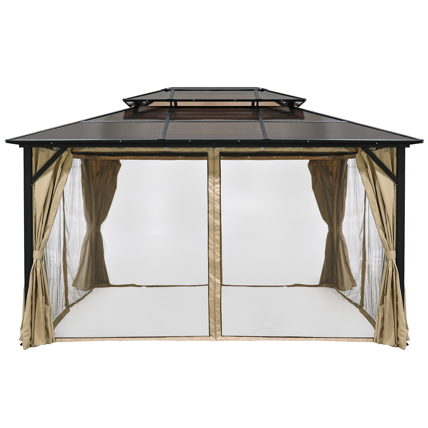 Kozen 10'*13' Wall Mount Gazebo Outdoor Polycarbonate Gazebo with Water-Resistant and UV-Fighting Panels Canopy