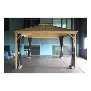 Kozen10*12ft. Hardtop Gazebo with Galvanized Steel Double Roof with Netting and Curtains for Patio