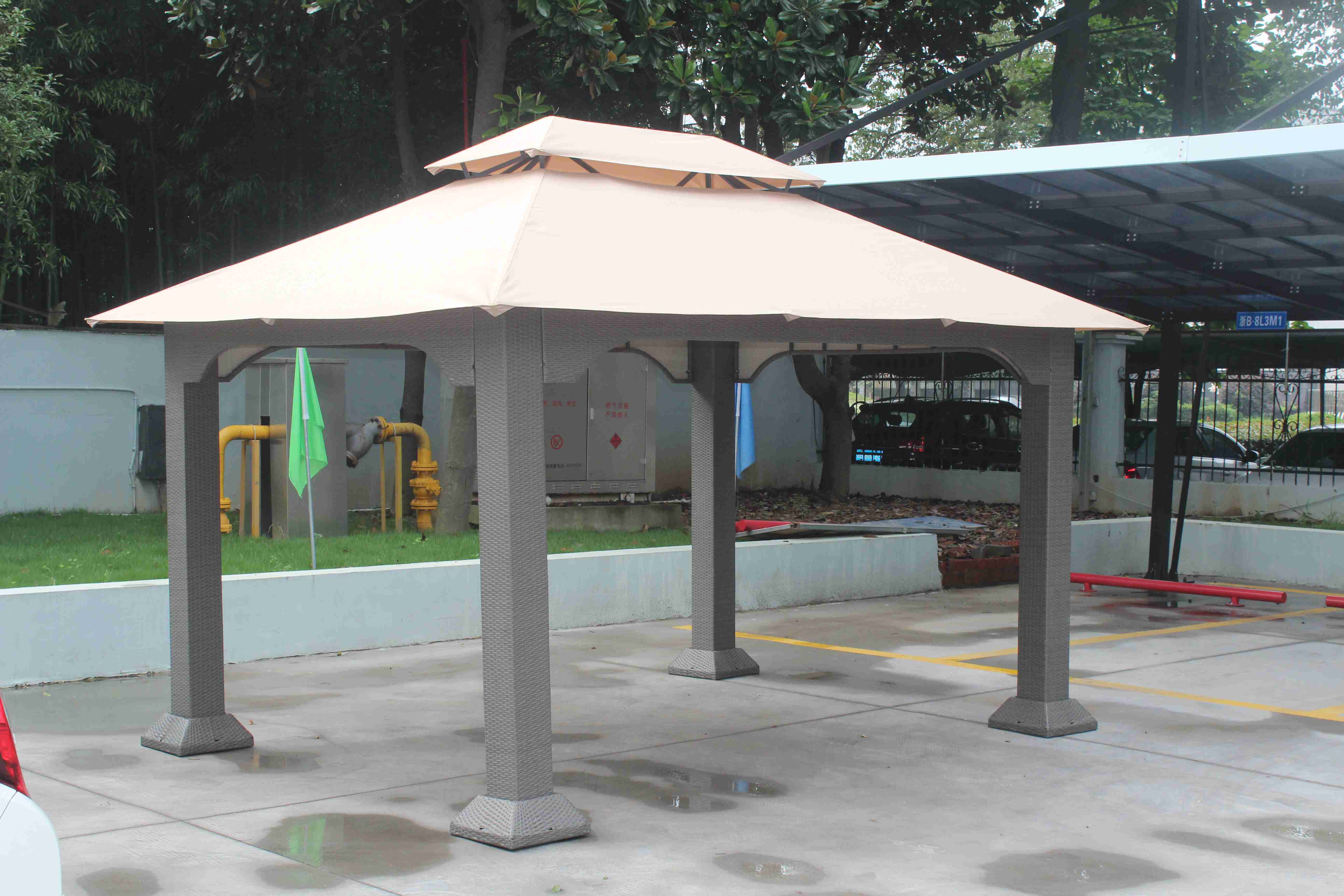 Light Color Canopy Design Large Gazebos Steel  Aluminum Garden Metal Panel Top Gazebo