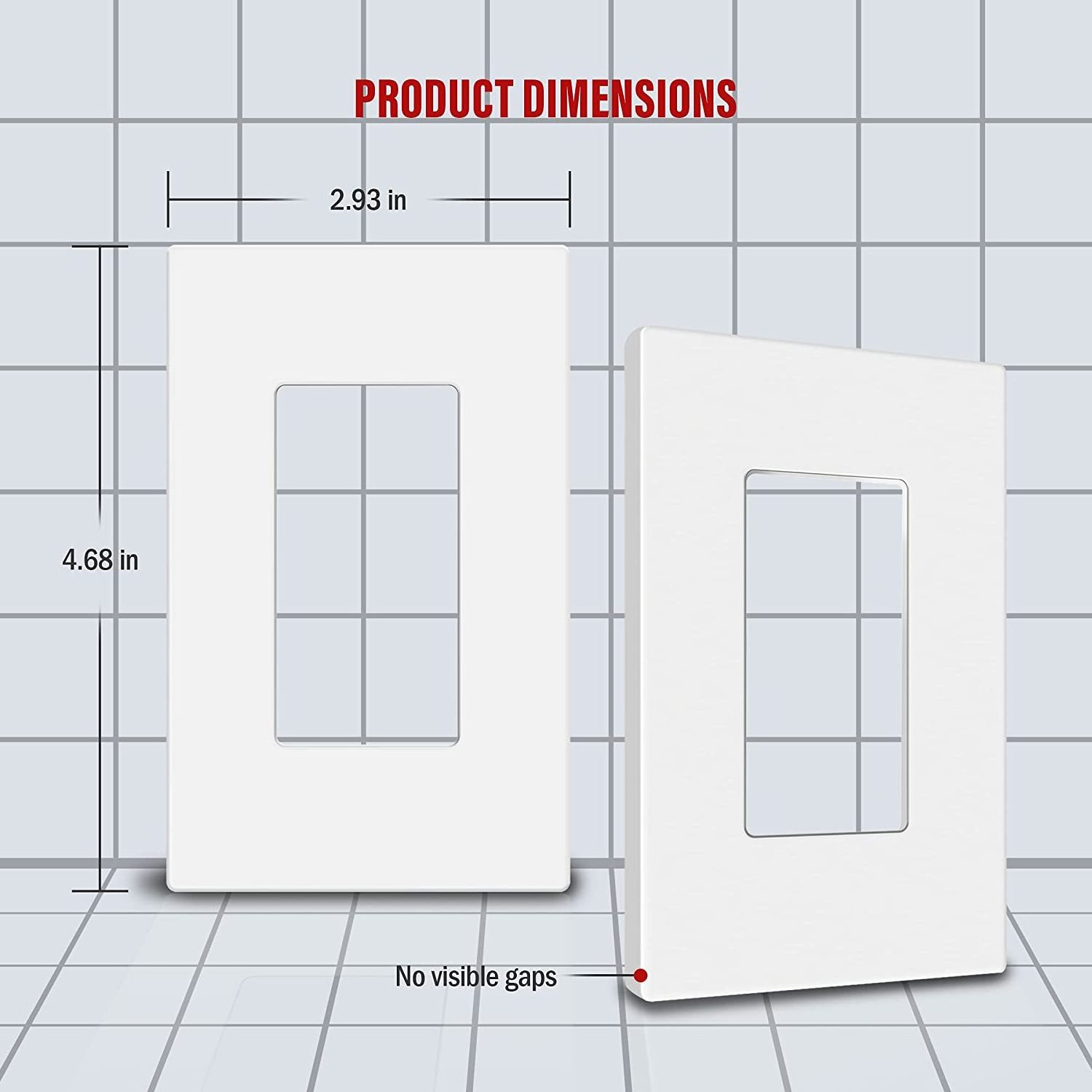 Screwless Decorator Wall Plate Light Switch Outlet Cover 1-Gang Unbreakable Polycarbonate Electrical SI8831-W Plastic Wallplate